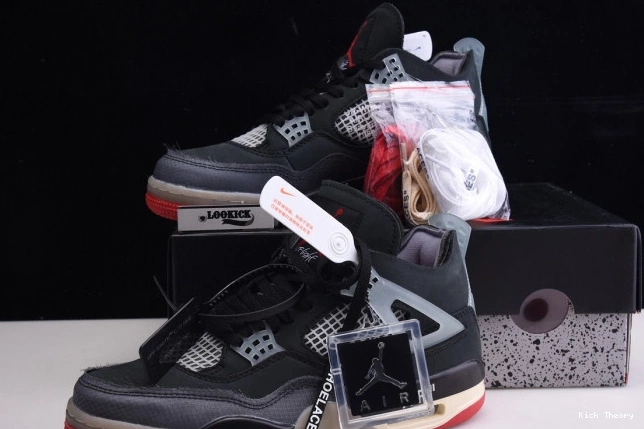 Kicktheory Off White Jordan x CV9388-001 Bred Air 4 Retro 0821